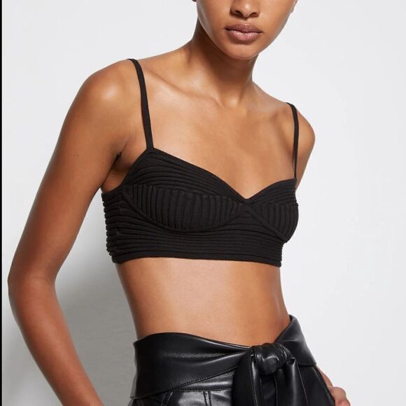 Jonathan Simkhai Other - NEW Jonathan Simkhai Linden Rib Knit Bralette Black Size XS
